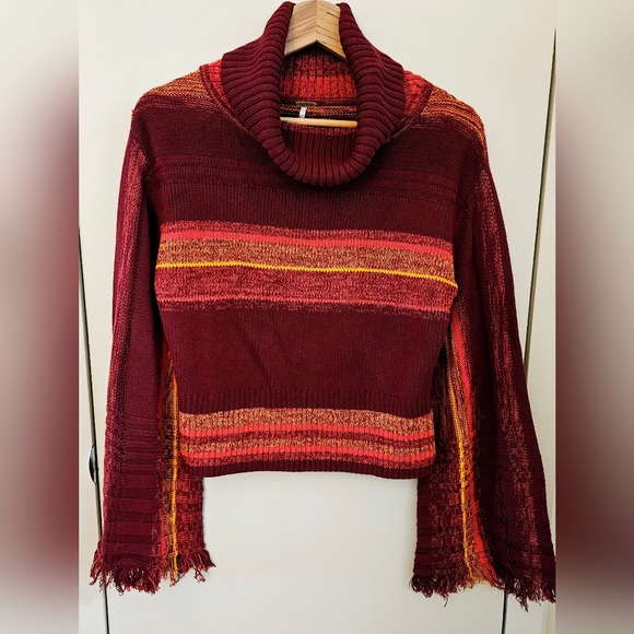 Free People Cowl Neck Cropped Knit Sweater - Picture 1 of 16